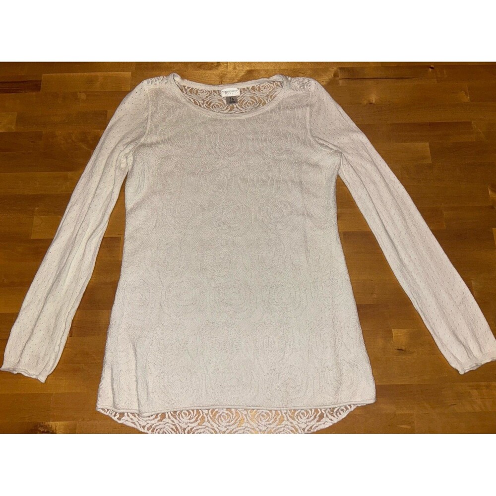Women’s Motherhood Maternity White Knit Shirt Size Small
